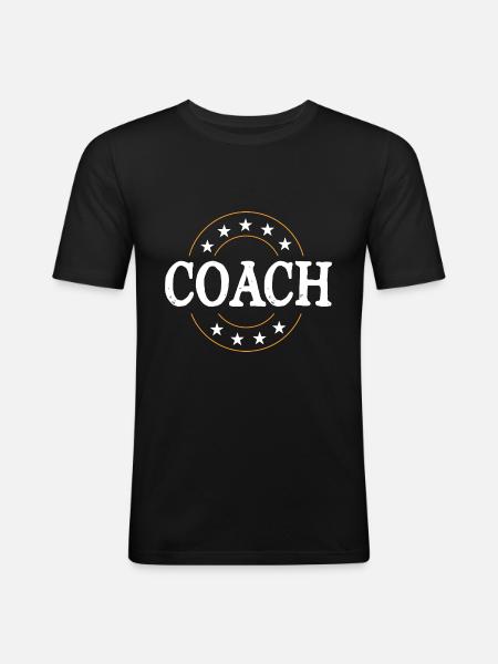 Coach Trainer - Männer Slim Fit T-Shirt - Schwarz
