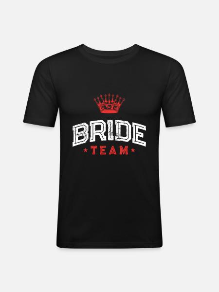 Bride Team Braut Bachelorette - Men's Slim Fit T-Shirt - black