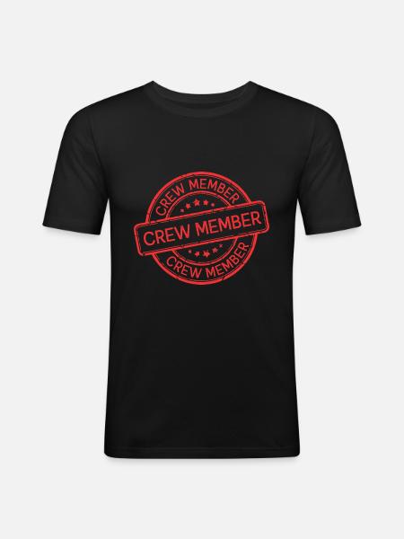 Crew Mitglied - Männer Slim Fit T-Shirt - Schwarz