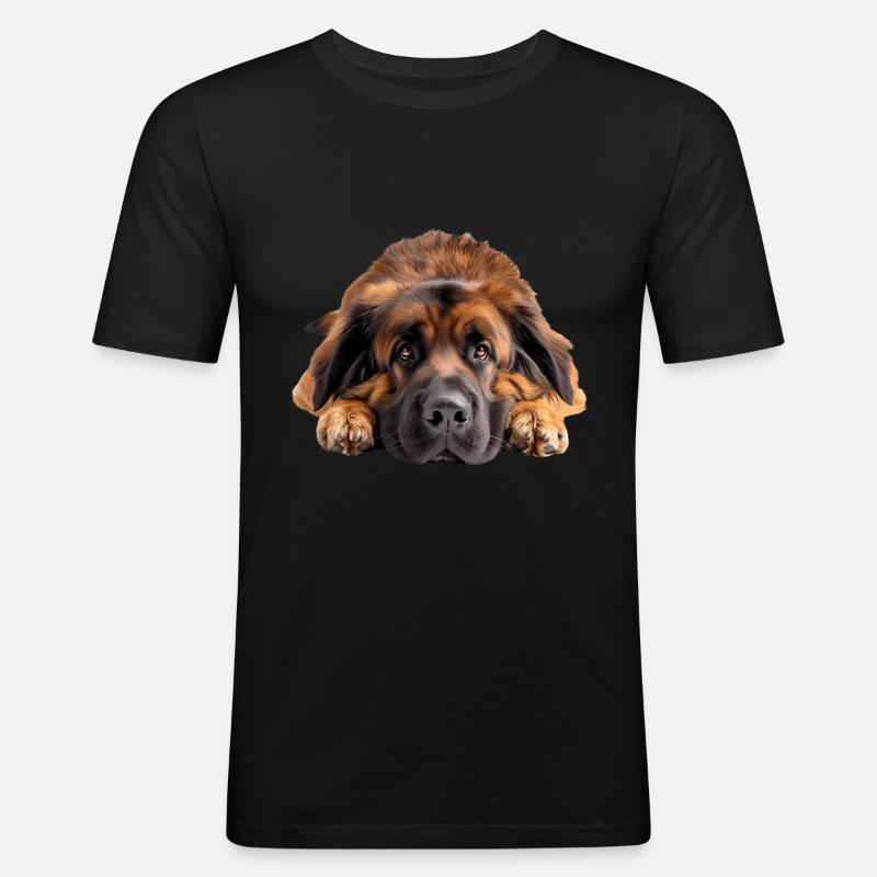 Leonberger - Männer Slim Fit T-Shirt - Schwarz