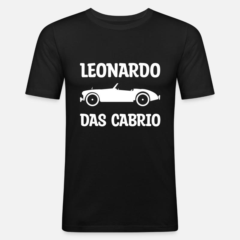 Leonardo das Caprio Geschenk - Männer Slim Fit T-Shirt - Schwarz