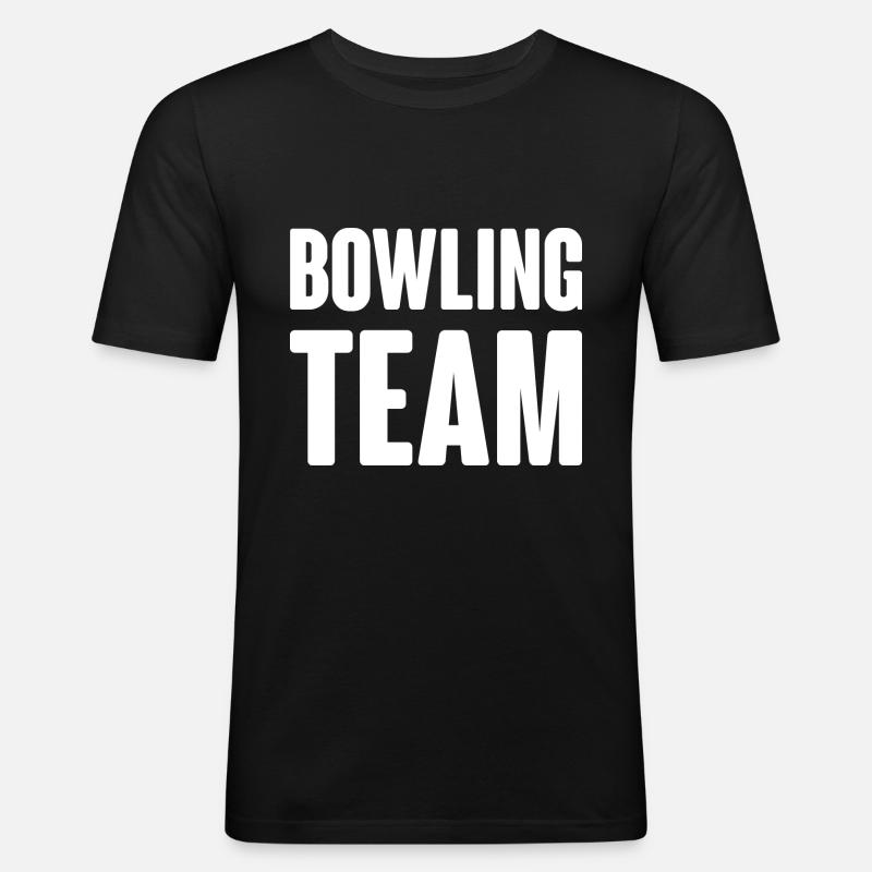 Bowling Team - Männer Slim Fit T-Shirt - Schwarz