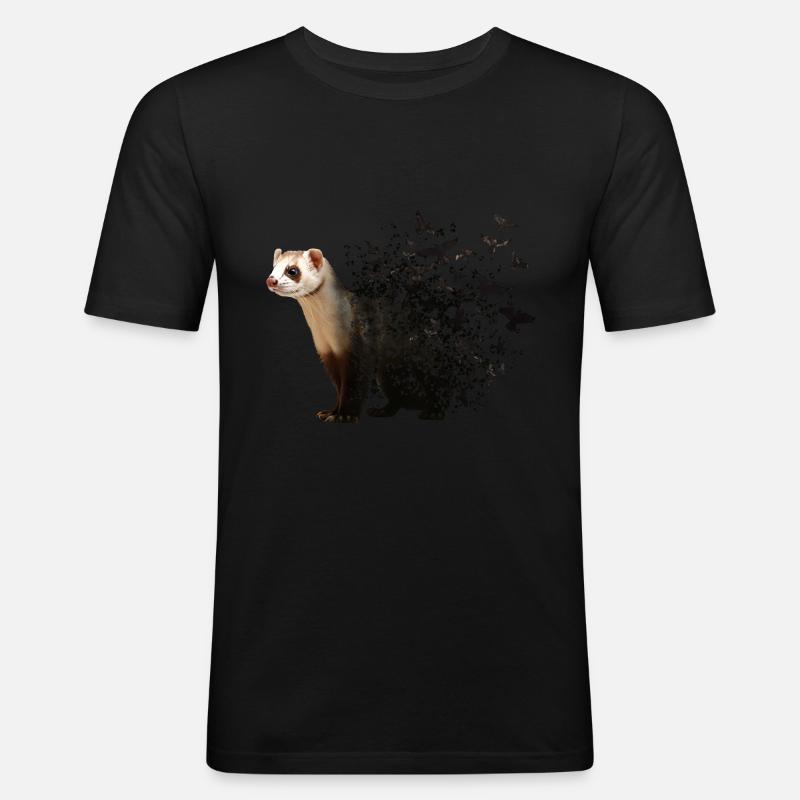 Frettchen - Männer Slim Fit T-Shirt - Schwarz