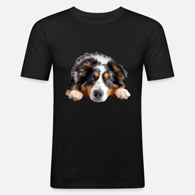 Australian Sheperd - Männer Slim Fit T-Shirt - Schwarz
