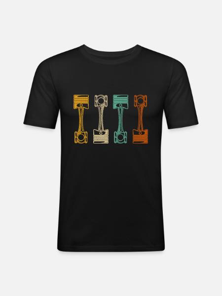 Retro Car Mechanic - Men's Slim Fit T-Shirt - black