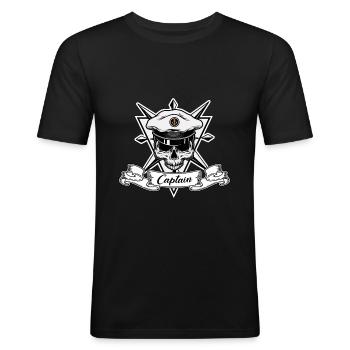 The captain - sailor sailing gift - Men's Slim Fit T-Shirt - black - Front - Nik (191cm)