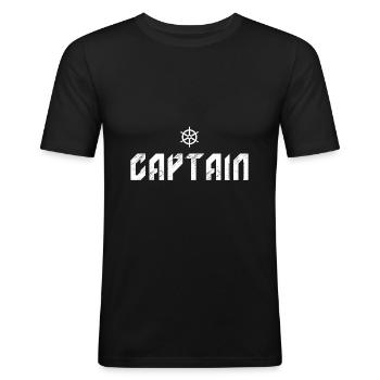 The captain - sailor sailing gift - Men's Slim Fit T-Shirt - black - Front - Nik (191cm)