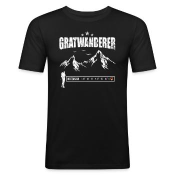 Watzmann Wandern Berchtesgaden Königsee Watzmann - Männer Slim Fit T-Shirt - Schwarz - Vorne - Nik (191cm)