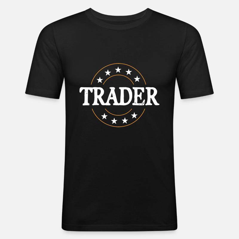 Trader Beruf - Männer Slim Fit T-Shirt - Schwarz