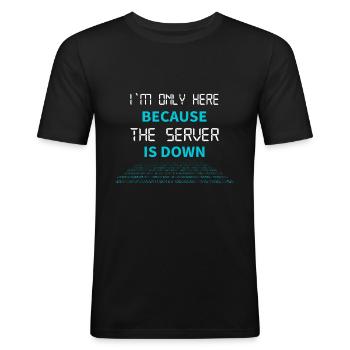 Nerd Coder Server Download Error 404 - Men's Slim Fit T-Shirt - black - Front - Nik (191cm)