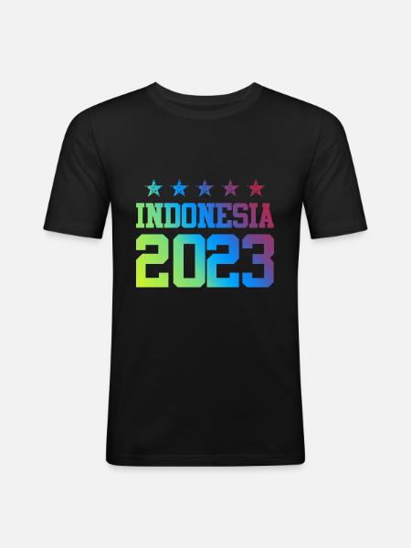 Indonésie 2023 - T-shirt près du corps Homme - noir