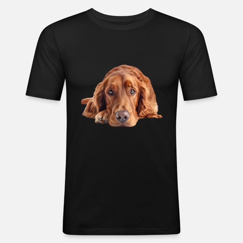Irish Setter - Männer Slim Fit T-Shirt - Schwarz