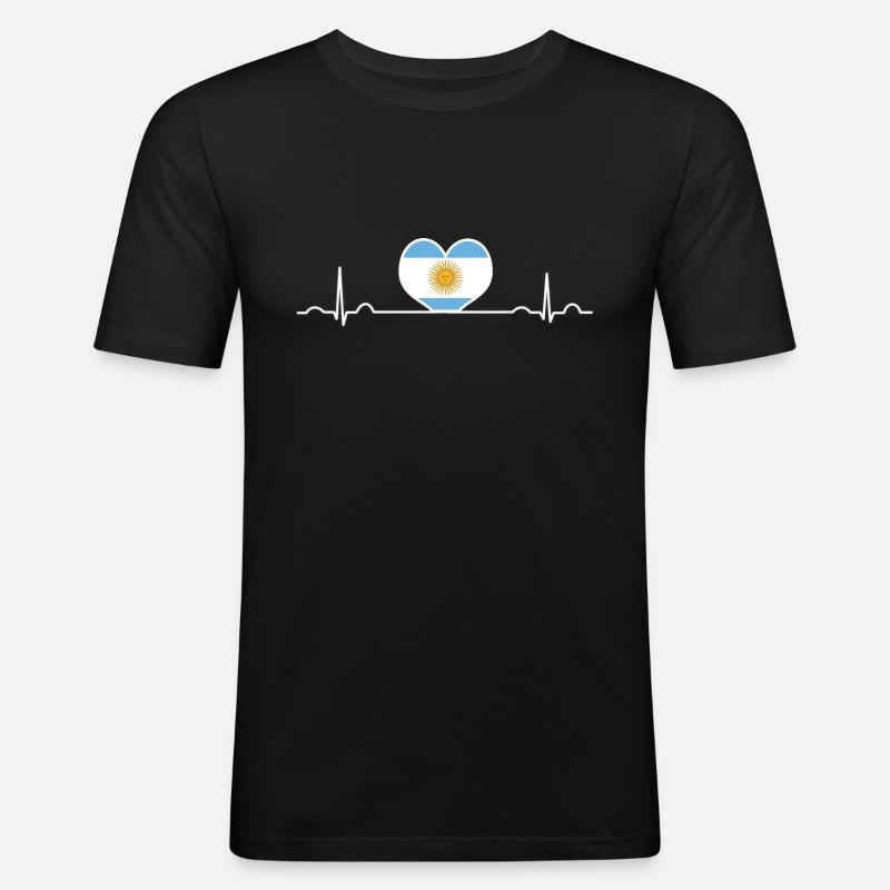 Argentinien - Männer Slim Fit T-Shirt - Schwarz