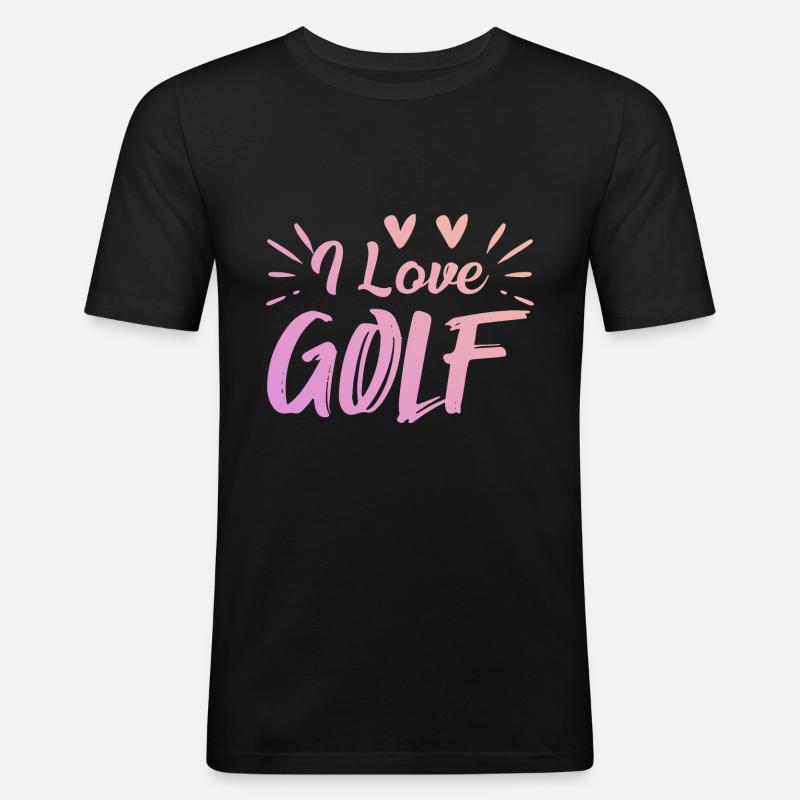 Ich liebe Golf - Männer Slim Fit T-Shirt - Schwarz