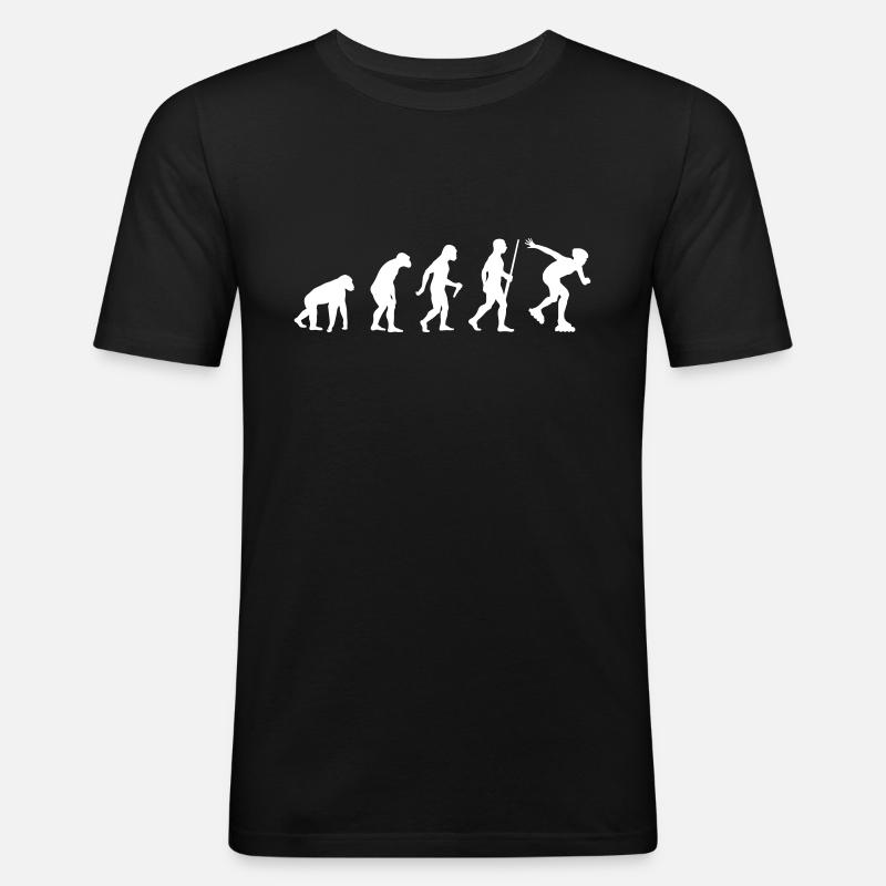 Inline Skater Evolution - Männer Slim Fit T-Shirt - Schwarz