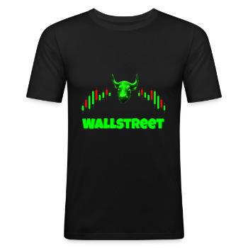 Wall Street - Men's Slim Fit T-Shirt - black - Front - Nik (191cm)