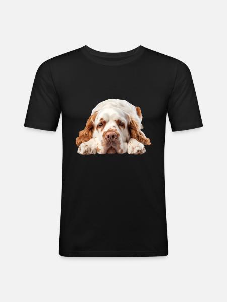 Clumber Spaniel - Men's Slim Fit T-Shirt - black