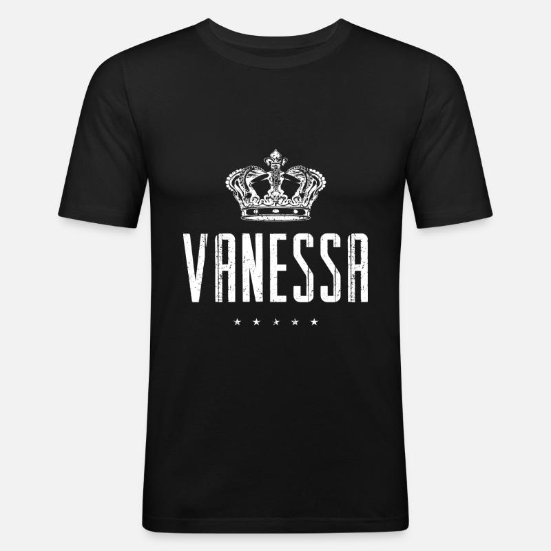 Vanessa - Männer Slim Fit T-Shirt - Schwarz