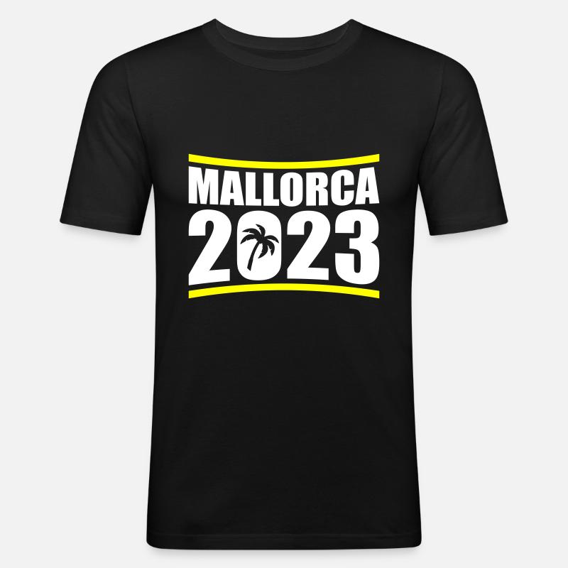 Mallorca 2023 - Männer Slim Fit T-Shirt - Schwarz