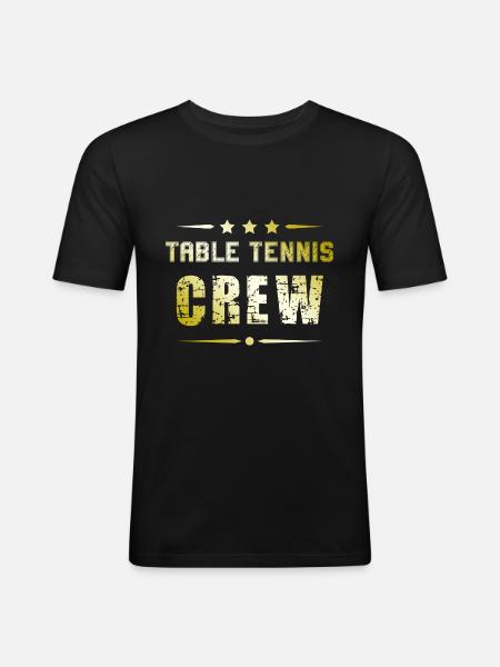 Table Tennis Crew - Männer Slim Fit T-Shirt - Schwarz