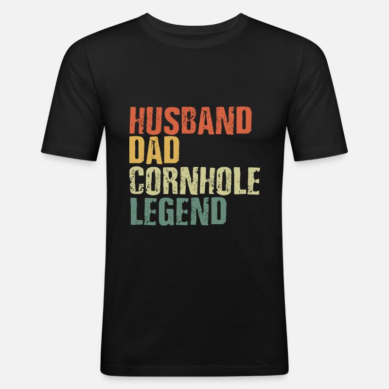 Cornhole - Männer Slim Fit T-Shirt - Schwarz
