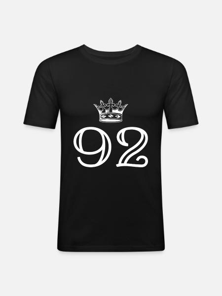 92 Couronne numérique - T-shirt près du corps Homme - noir