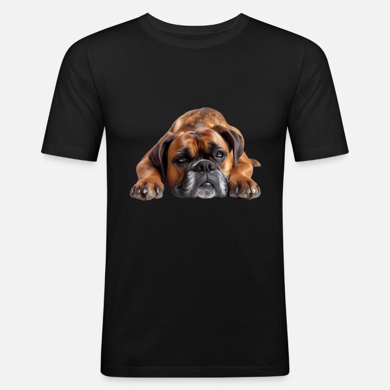 Boxer - Männer Slim Fit T-Shirt - Schwarz