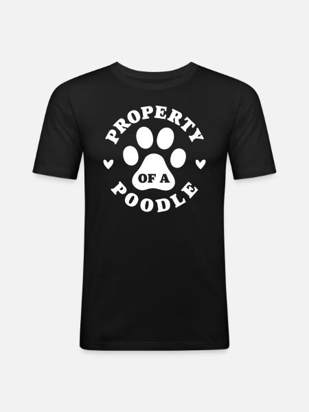 Eigentum eines Pudels - Männer Slim Fit T-Shirt - Schwarz