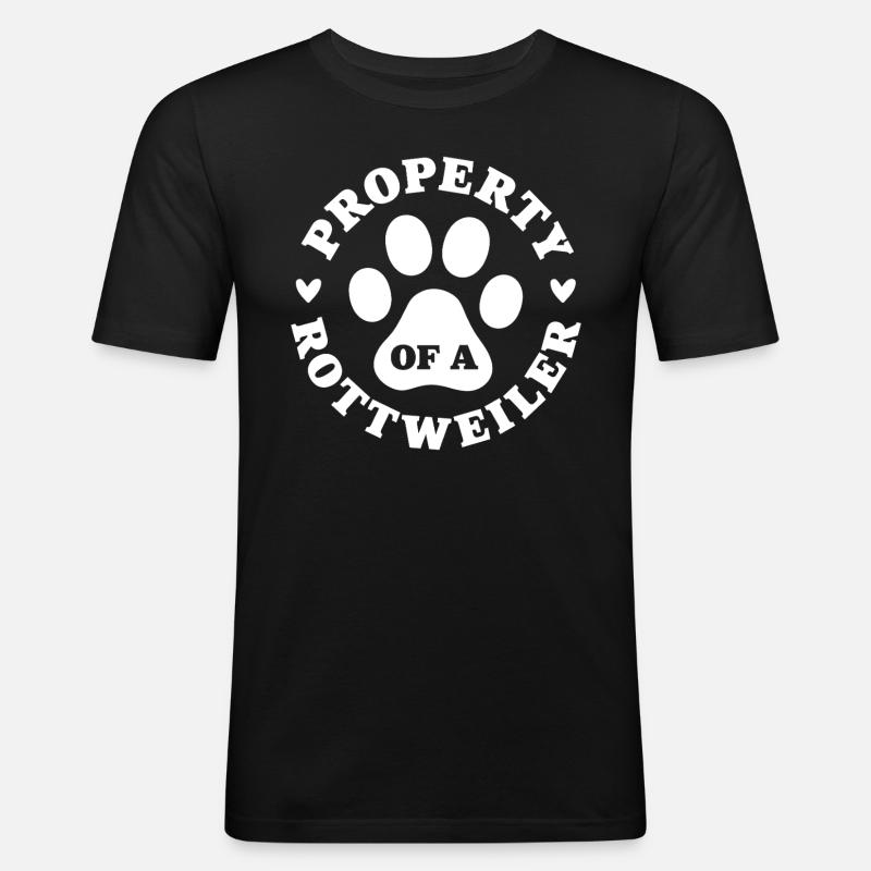 Eigentum eines Rottweilers - Männer Slim Fit T-Shirt - Schwarz