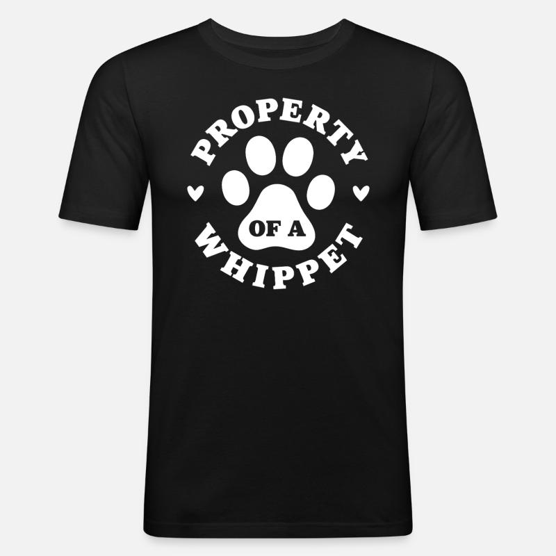 Eigentum eines Whippets - Männer Slim Fit T-Shirt - Schwarz