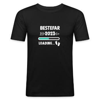 I'm going to be a grandpa 2023 - Baby feet with loading screen - Men's Slim Fit T-Shirt - black - Front - Nik (191cm)