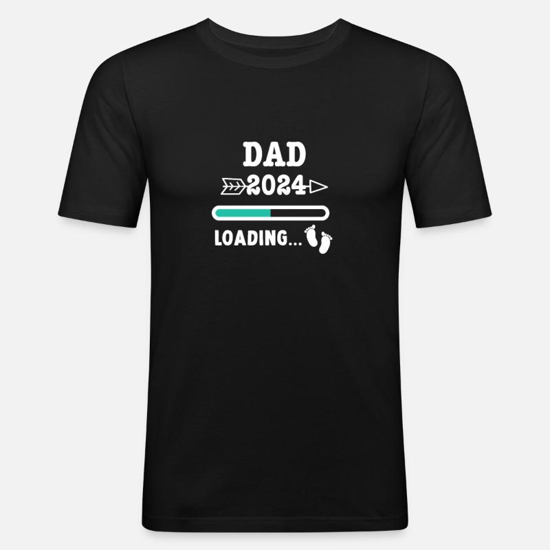DAD 2024 loading... - Männer Slim Fit T-Shirt - Schwarz