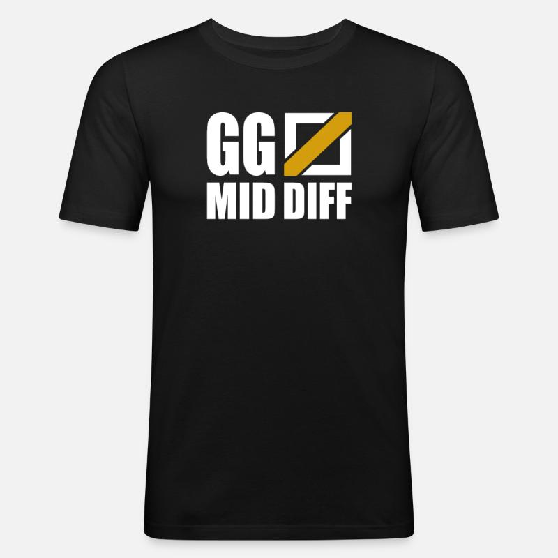 GG Mid Diff Gamer Gaming - Männer Slim Fit T-Shirt - Schwarz
