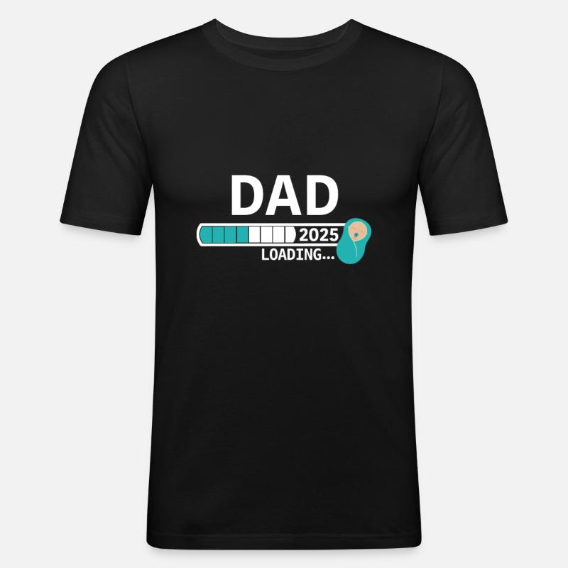 Dad 2025 loading... - Men's Slim Fit T-Shirt - black