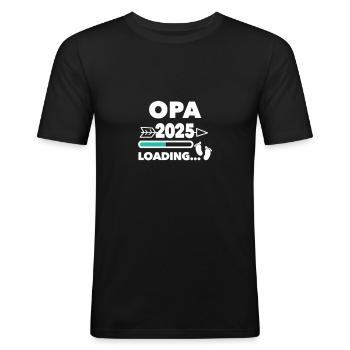 Opa 2025 - Männer Slim Fit T-Shirt - Schwarz - Vorne - Nik (191cm)