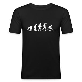 Hockey Evolution - Männer Slim Fit T-Shirt - Schwarz - Vorne - Nik (191cm)
