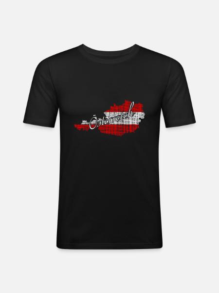 Österreich - Männer Slim Fit T-Shirt - Schwarz