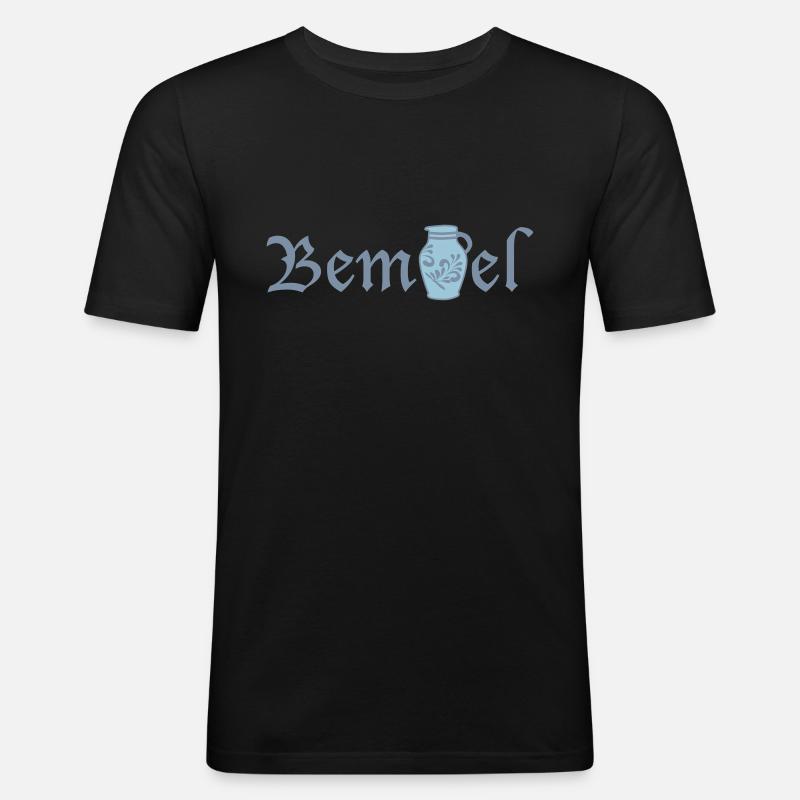 Deutscher Bembel FFM - Männer Slim Fit T-Shirt - Schwarz