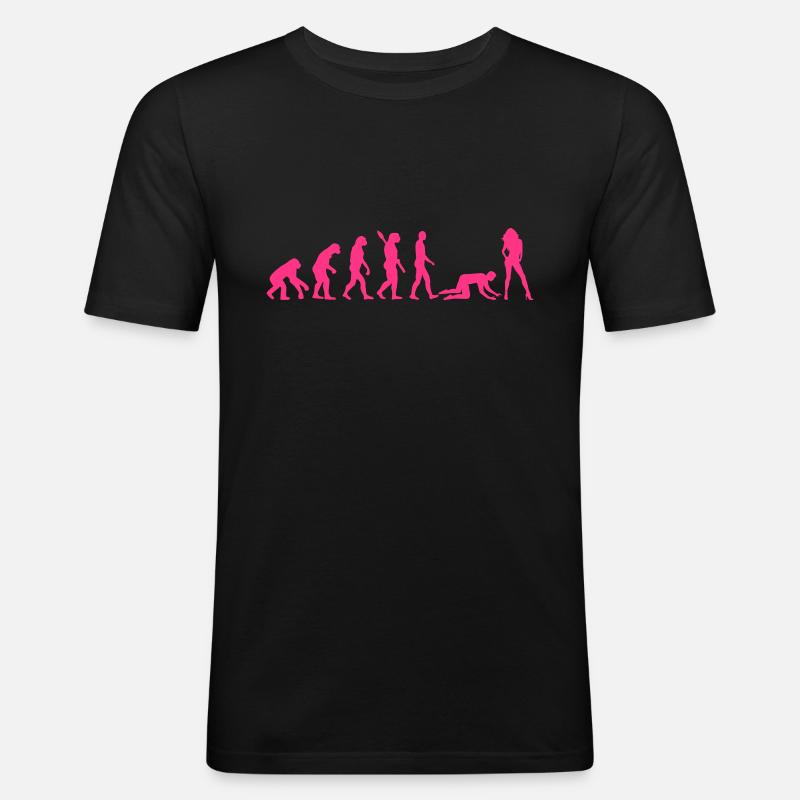Evolution Ehe - Männer Slim Fit T-Shirt - Schwarz