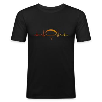 Paragleiten Gleitschirmfliegen Parapente - T-shirt près du corps Homme - noir - Devant - Nik (191cm)