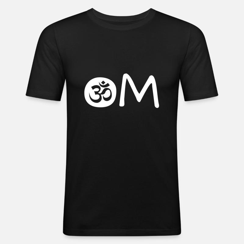 Om Chakra - Männer Slim Fit T-Shirt - Schwarz