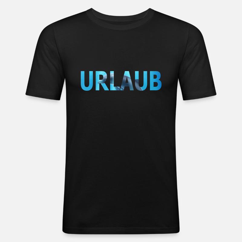Urlaub Delfin - Männer Slim Fit T-Shirt - Schwarz
