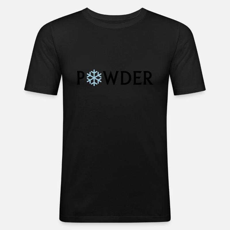 powder - Männer Slim Fit T-Shirt - Schwarz