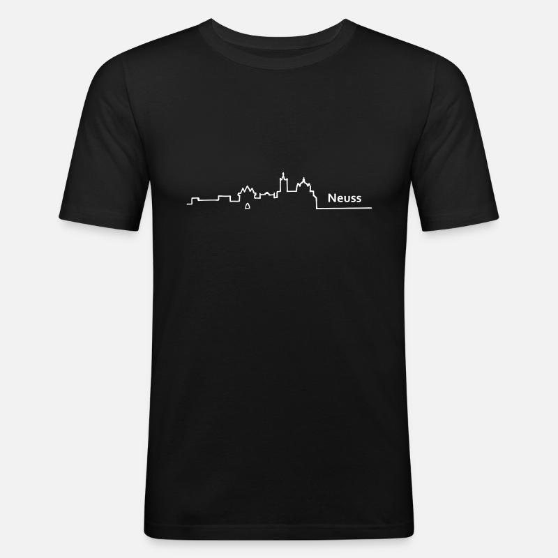 neuss skyline - Männer Slim Fit T-Shirt - Schwarz