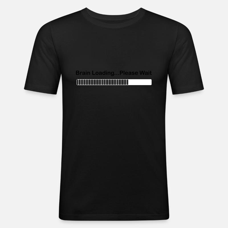 brainloading - Männer Slim Fit T-Shirt - Schwarz
