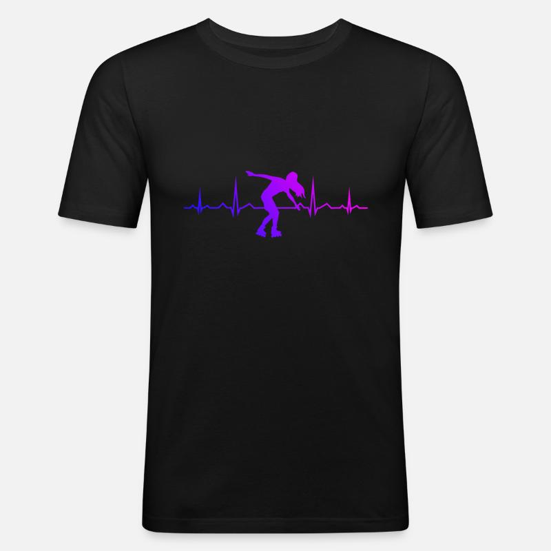 Roller Skating Herren Rollschuh Rollerskate - Männer Slim Fit T-Shirt - Schwarz