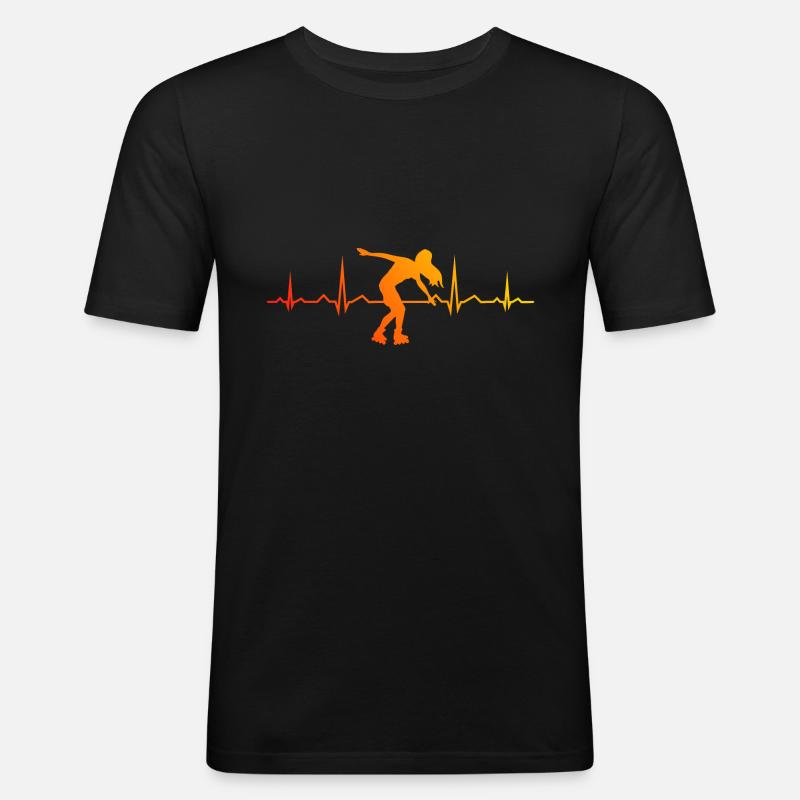 Rollerskate Roller Skating Rollerskaten Rollschuh - Männer Slim Fit T-Shirt - Schwarz