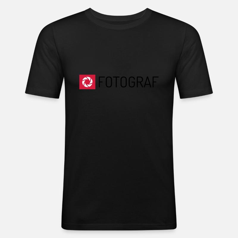Fotograf - Männer Slim Fit T-Shirt - Schwarz