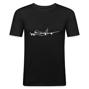 Airplane - Men's Slim Fit T-Shirt - black - Front - Nik (191cm)