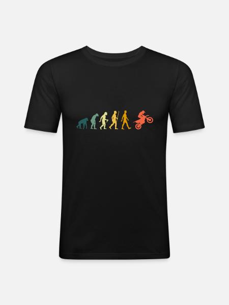 Motocross Evolution Enduro Retro - Männer Slim Fit T-Shirt - Schwarz